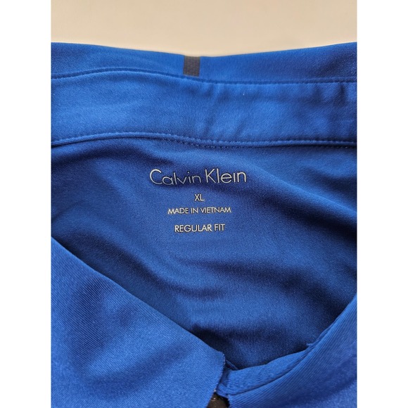 Calvin klein performance size XL snap button up long sleeve blue career casual ^ - Picture 4 of 7